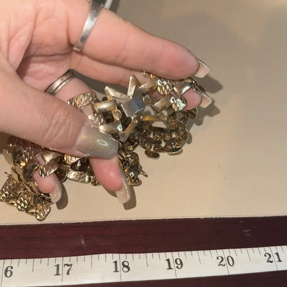 Vintage Flat chain Gold Necklace - Picture 2 of 3